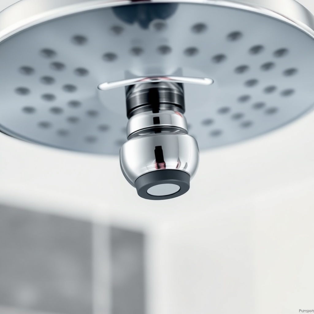 <Close-up of a Hansgrohe Rainfinity Headshower connection point
