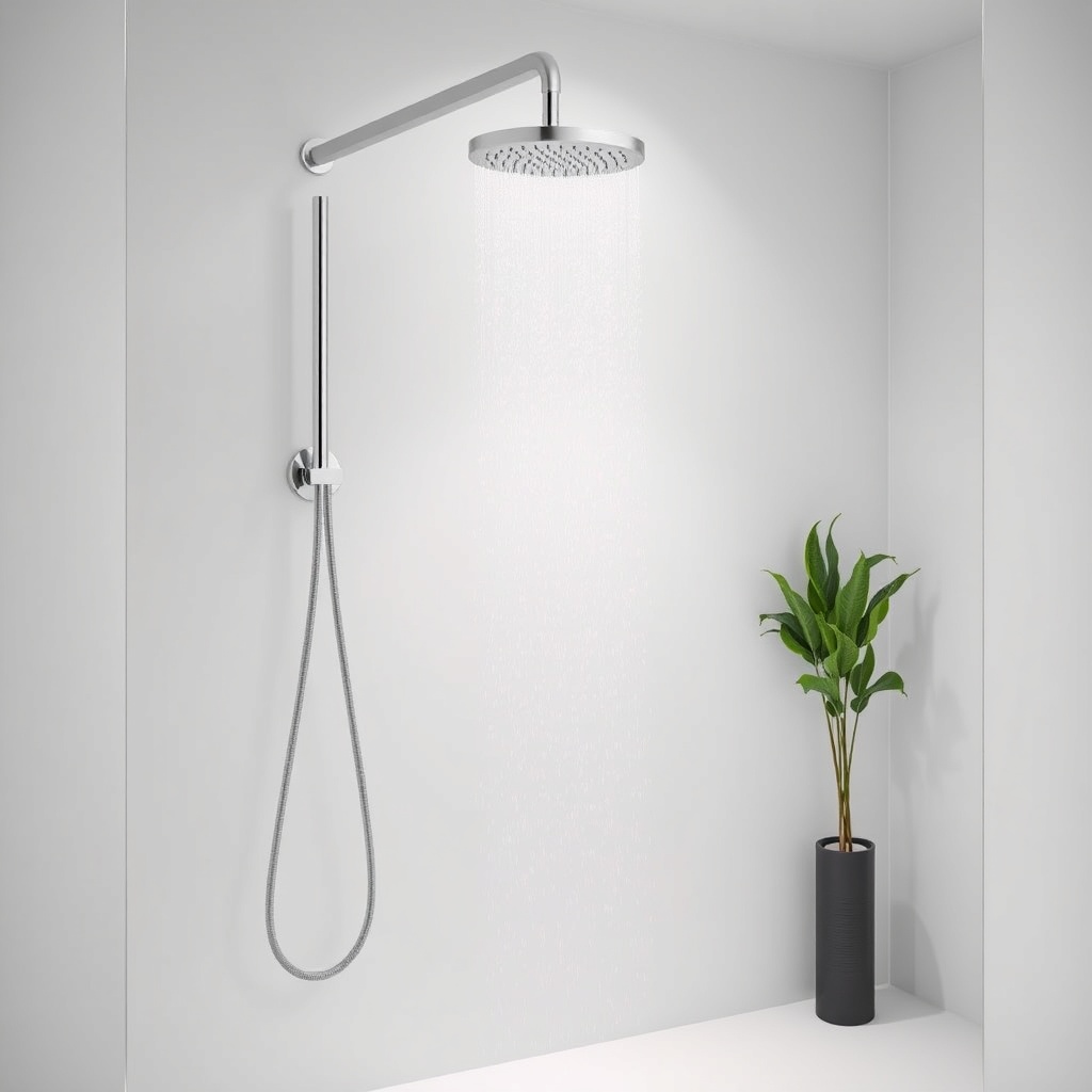 <Hansgrohe Rainfinity headshower wall mount installation with water level